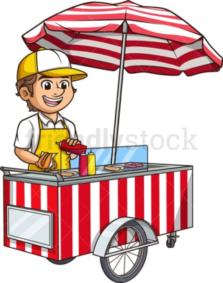 Man making hot dogs. PNG - JPG and vector EPS (infinitely scalable).
