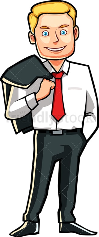 Man with jacket slung over the shoulder. PNG - JPG and vector EPS file formats (infinitely scalable). Image isolated on transparent background.