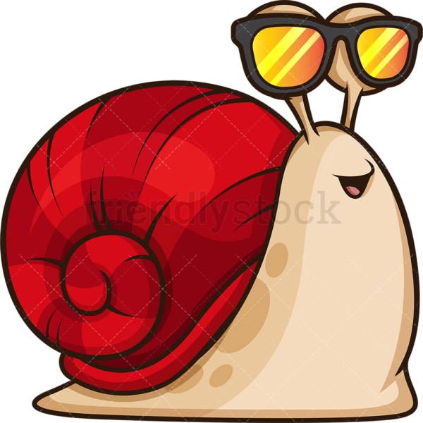 Cool snail with sunglasses. PNG - JPG and vector EPS (infinitely scalable).