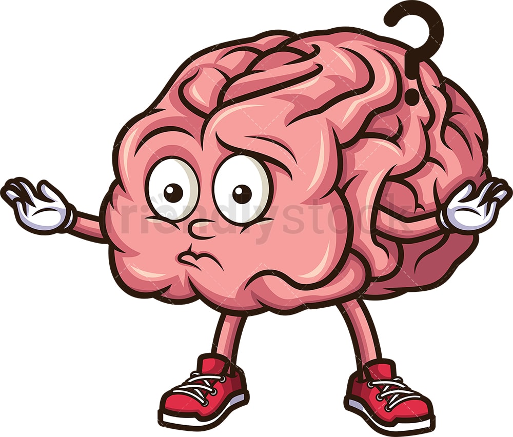 Confused Brain Cartoon Clipart Vector - FriendlyStock