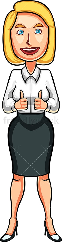 Female professional thumbs up. PNG - JPG and vector EPS file formats (infinitely scalable). Image isolated on transparent background.