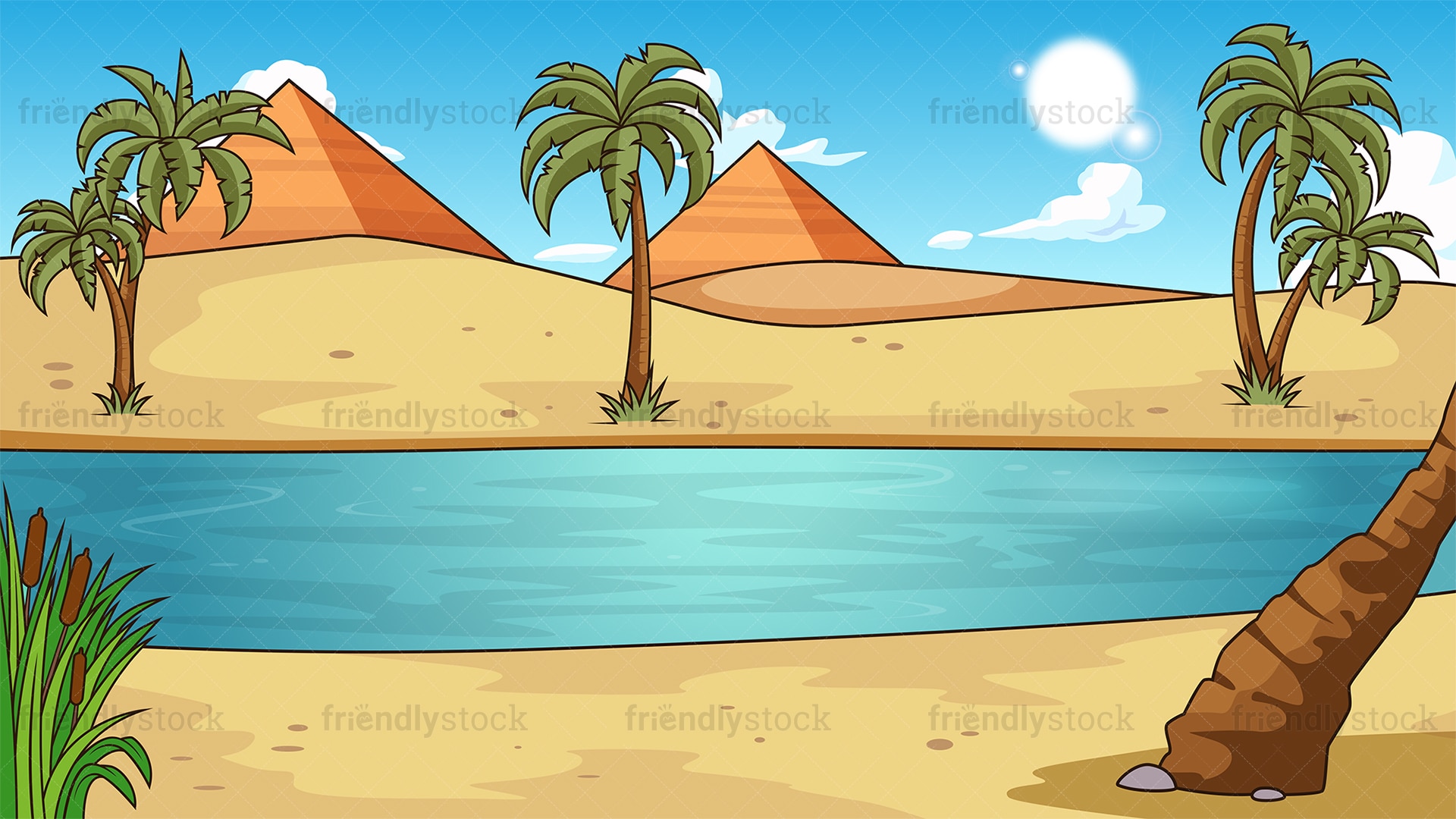 Nile River Background Cartoon Vector Clipart - FriendlyStock