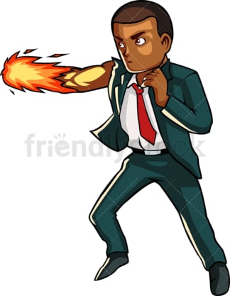 Strong black businessman. PNG - JPG and vector EPS file formats (infinitely scalable). Image isolated on transparent background.