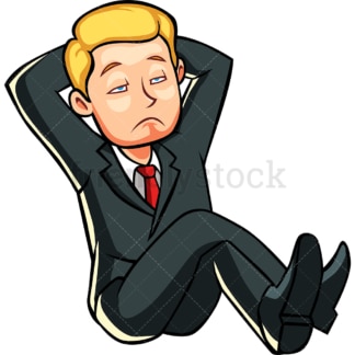 Weary businessman. PNG - JPG and vector EPS file formats (infinitely scalable). Image isolated on transparent background.