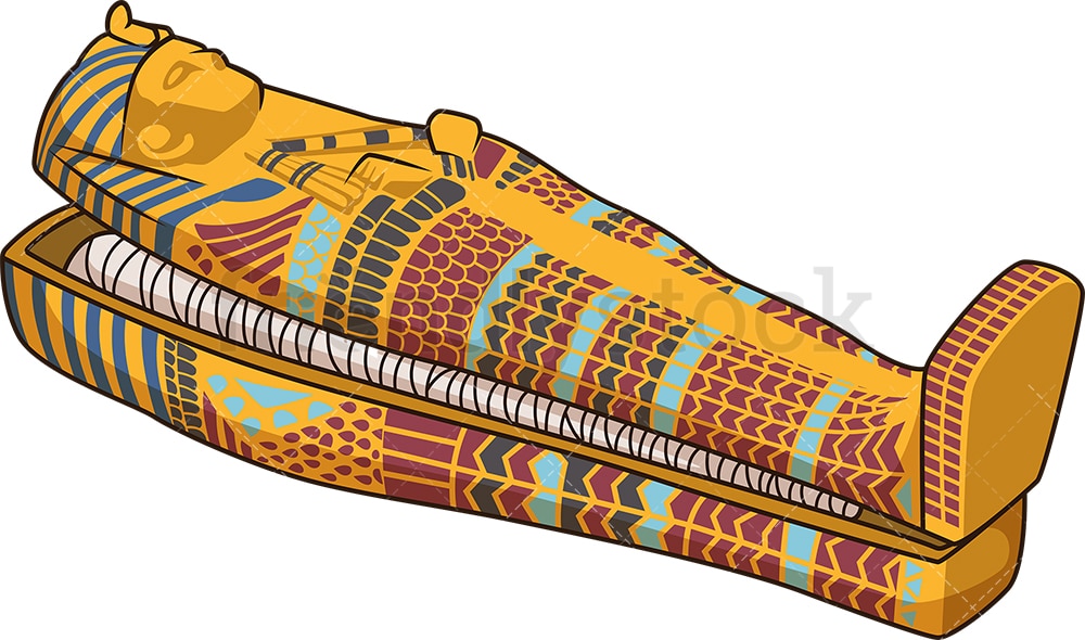 Half Open Egyptian Sarcophagus Cartoon Vector Clipart Friendlystock ...