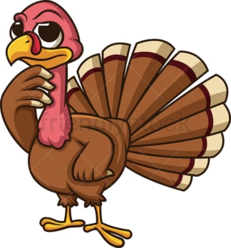 Turkey thinking. PNG - JPG and vector EPS (infinitely scalable). Image isolated on transparent background.