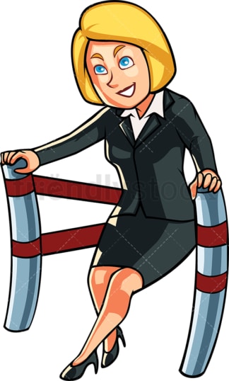 Business woman launching herself forward. PNG - JPG and vector EPS file formats (infinitely scalable). Image isolated on transparent background.