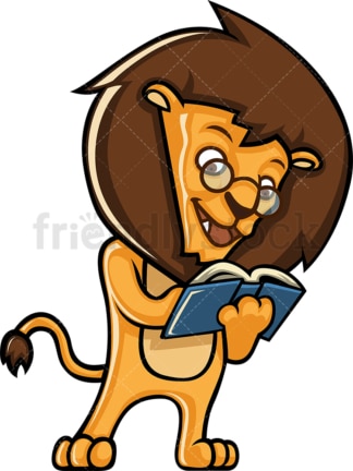 Lion reading a book. PNG - JPG and vector EPS (infinitely scalable).