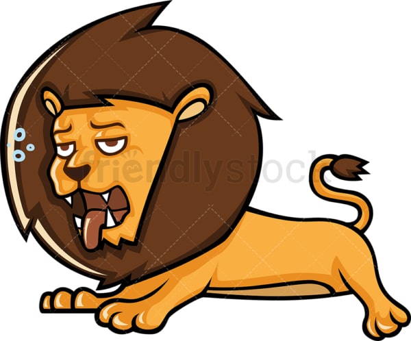 Tired lion laying down. PNG - JPG and vector EPS (infinitely scalable).