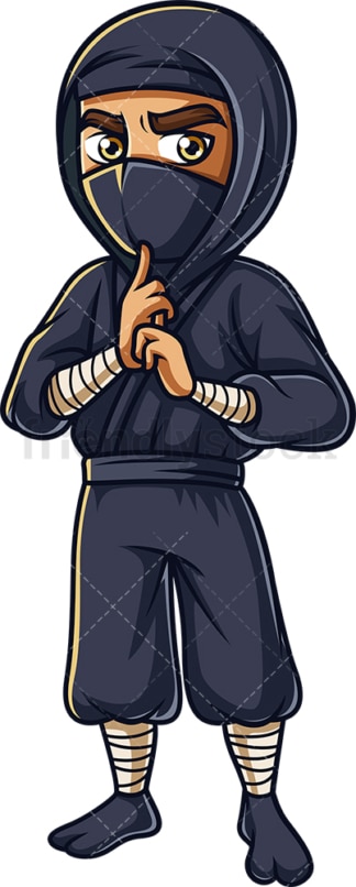 Japanese ninja concentrating. PNG - JPG and vector EPS (infinitely scalable).