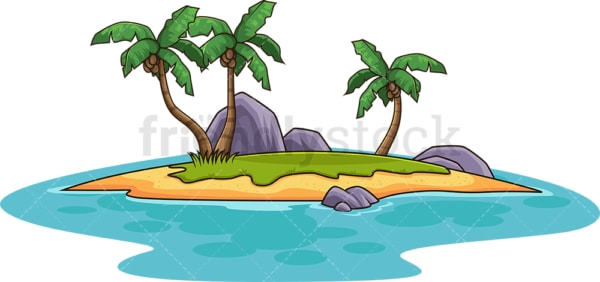 Smal Tropical Island Cartoon Clipart Vector - FriendlyStock