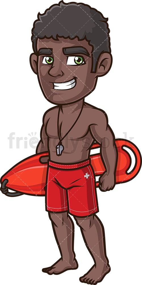 Black lifeguard. PNG - JPG and vector EPS (infinitely scalable). Image isolated on transparent background.