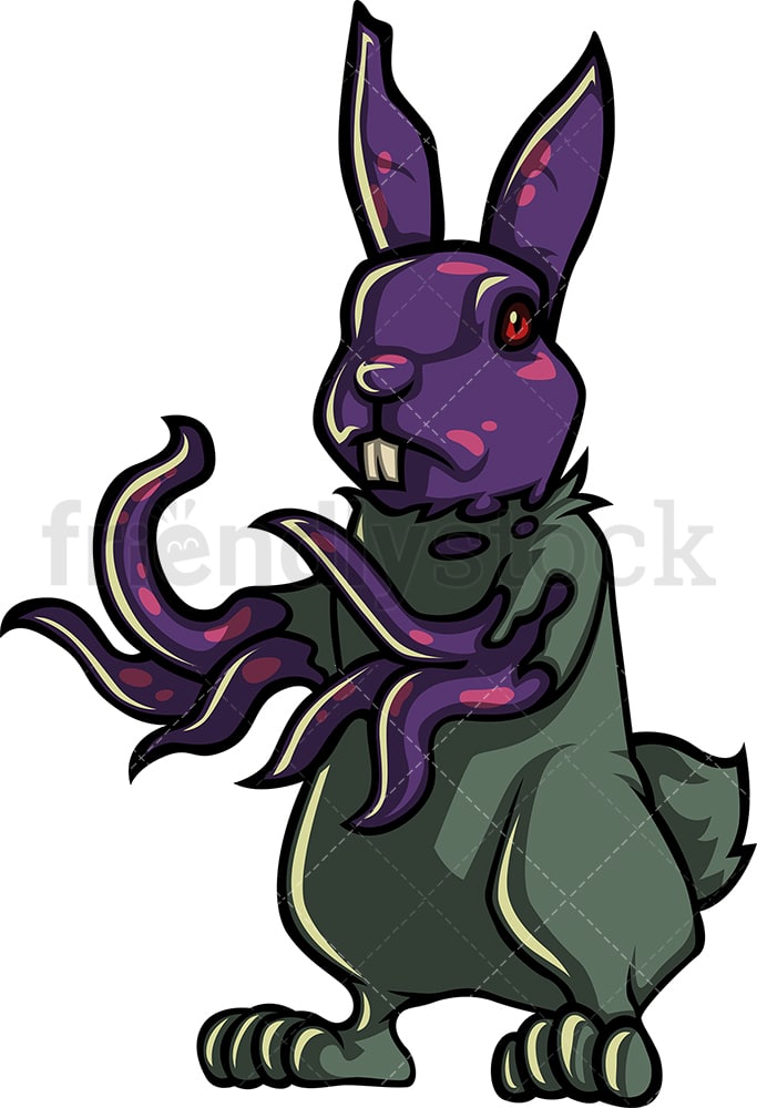Bunny Rabbit Zombie Cartoon Clipart Vector - FriendlyStock