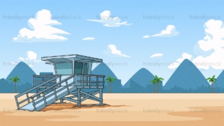 Lifeguard tower background in 16:9 aspect ratio. PNG - JPG and vector EPS file formats (infinitely scalable).