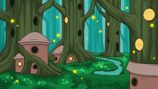 Elven forest background in 16:9 aspect ratio. PNG - JPG and vector EPS file formats (infinitely scalable).