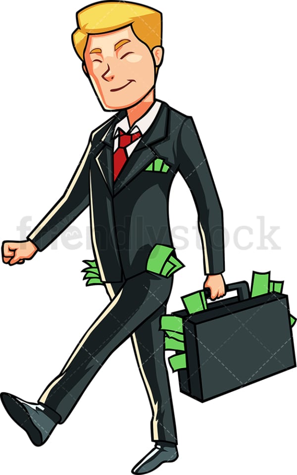 Extremely rich business man. PNG - JPG and vector EPS file formats (infinitely scalable). Image isolated on transparent background.