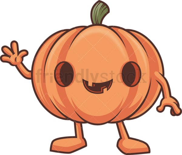 Jack O Lantern Holding Blank Sign Cartoon Clipart Vector - FriendlyStock