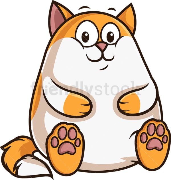 Chubby cat. PNG - JPG and vector EPS (infinitely scalable).