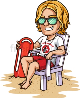 Male lifeguard at the beach. PNG - JPG and vector EPS (infinitely scalable). Image isolated on transparent background.