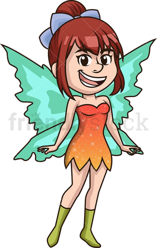 Cute fairy with blue wings. PNG - JPG and vector EPS (infinitely scalable).