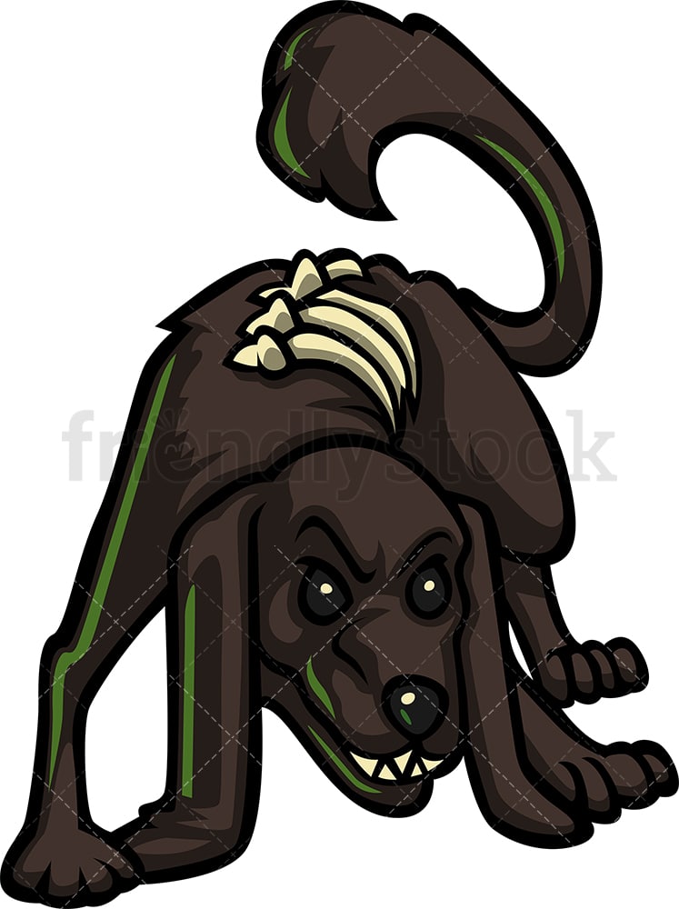 Angry Dog Zombie Cartoon Clipart Vector - FriendlyStock