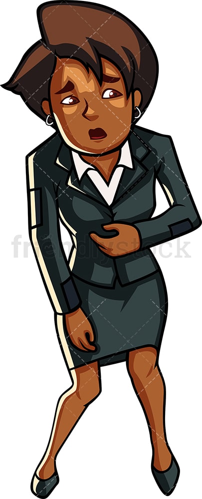 Bankrupt black businesswoman. PNG - JPG and vector EPS file formats (infinitely scalable). Image isolated on transparent background.