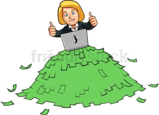 Successful internet business woman. PNG - JPG and vector EPS file formats (infinitely scalable). Image isolated on transparent background.