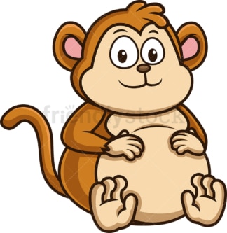 Chubby monkey. PNG - JPG and vector EPS (infinitely scalable).