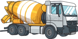 Realistic cement mixer truck. PNG - JPG and vector EPS file formats (infinitely scalable). Image isolated on transparent background.