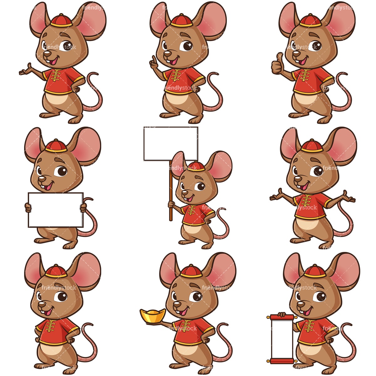 Chinese New Year Of The Rat Cartoon Character - FriendlyStock
