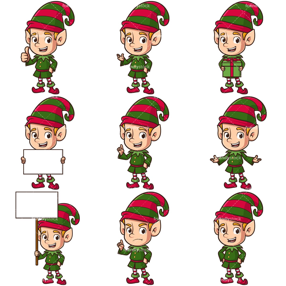 Christmas Elf Cartoon Vector Clipart Friendlystock