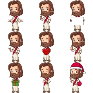 Kawaii jesus christ. PNG - JPG and infinitely scalable vector EPS - on white or transparent background.