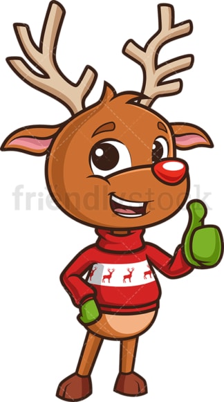 Reindeer thumbs up. PNG - JPG and vector EPS (infinitely scalable).