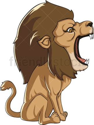Massive lion roar. PNG - JPG and vector EPS file formats (infinitely scalable). Image isolated on transparent background.