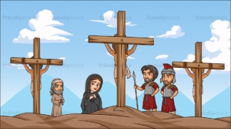 Jesus christ crucifixion in 16:9 aspect ratio. PNG - JPG and vector EPS file formats (infinitely scalable).