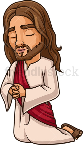 Jesus Christ prays. PNG - JPG and vector EPS (infinitely scalable).