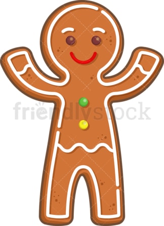 Cheerful gingerbread man. PNG - JPG and vector EPS (infinitely scalable).