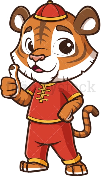 Chinese new year tiger thumbs up. PNG - JPG and vector EPS (infinitely scalable).