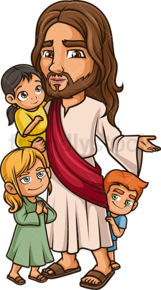 Jesus Christ with kids. PNG - JPG and vector EPS (infinitely scalable).