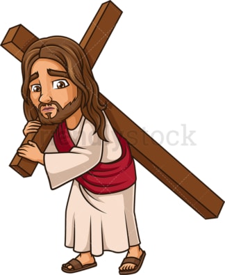 Jesus Christ carries the cross. PNG - JPG and vector EPS (infinitely scalable).