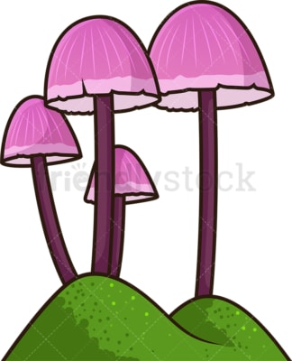 Pink mushroom. PNG - JPG and vector EPS file formats (infinitely scalable). Image isolated on transparent background.