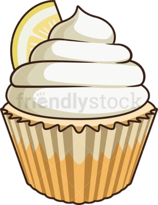 Lemon cupcake. PNG - JPG and vector EPS file formats (infinitely scalable). Image isolated on transparent background.