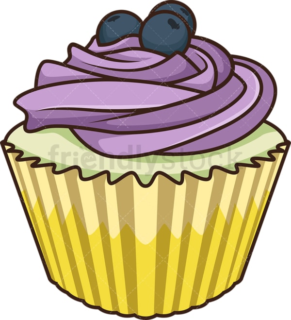 Blueberry cupcake. PNG - JPG and vector EPS file formats (infinitely scalable). Image isolated on transparent background.
