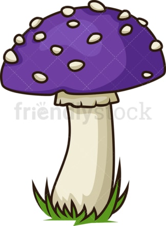 Bizarre purple mushroom. PNG - JPG and vector EPS file formats (infinitely scalable). Image isolated on transparent background.