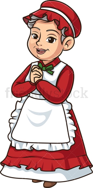 Cheerful mrs santa claus. PNG - JPG and vector EPS (infinitely scalable).