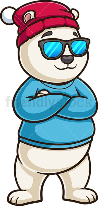 Cool polar bear with sunglasses. PNG - JPG and vector EPS (infinitely scalable).