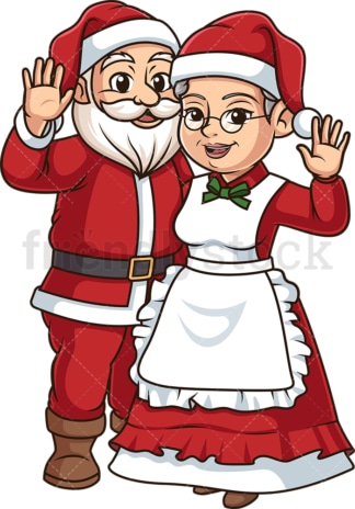 Mr and Mrs santa claus. PNG - JPG and vector EPS (infinitely scalable).