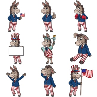 US democratic party donkey. PNG - JPG and infinitely scalable vector EPS - on white or transparent background.