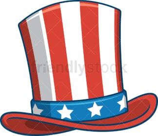 Patriotic top hat. PNG - JPG and vector EPS file formats (infinitely scalable). Image isolated on transparent background.