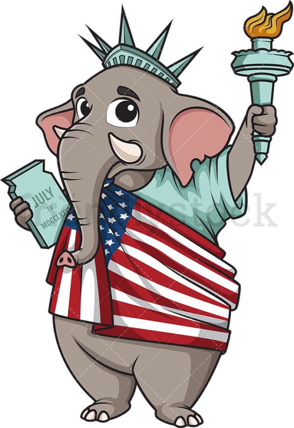 Republican elephant statue of liberty. PNG - JPG and vector EPS (infinitely scalable).